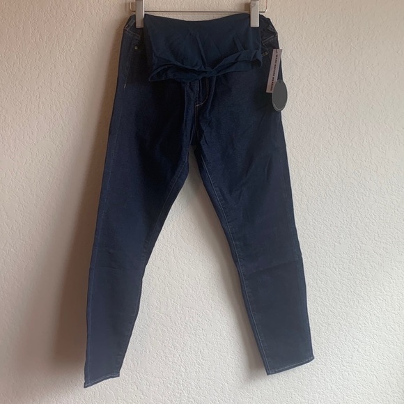 Articles Of Society Denim - Articles of Society women’s maternity dark blue, jean pants.